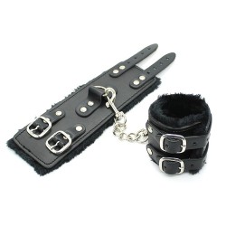 double buckle fur lined cuffs