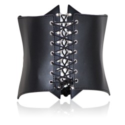 leather buckle strap waspie corset