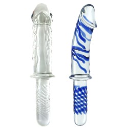 large glass dildo with handle